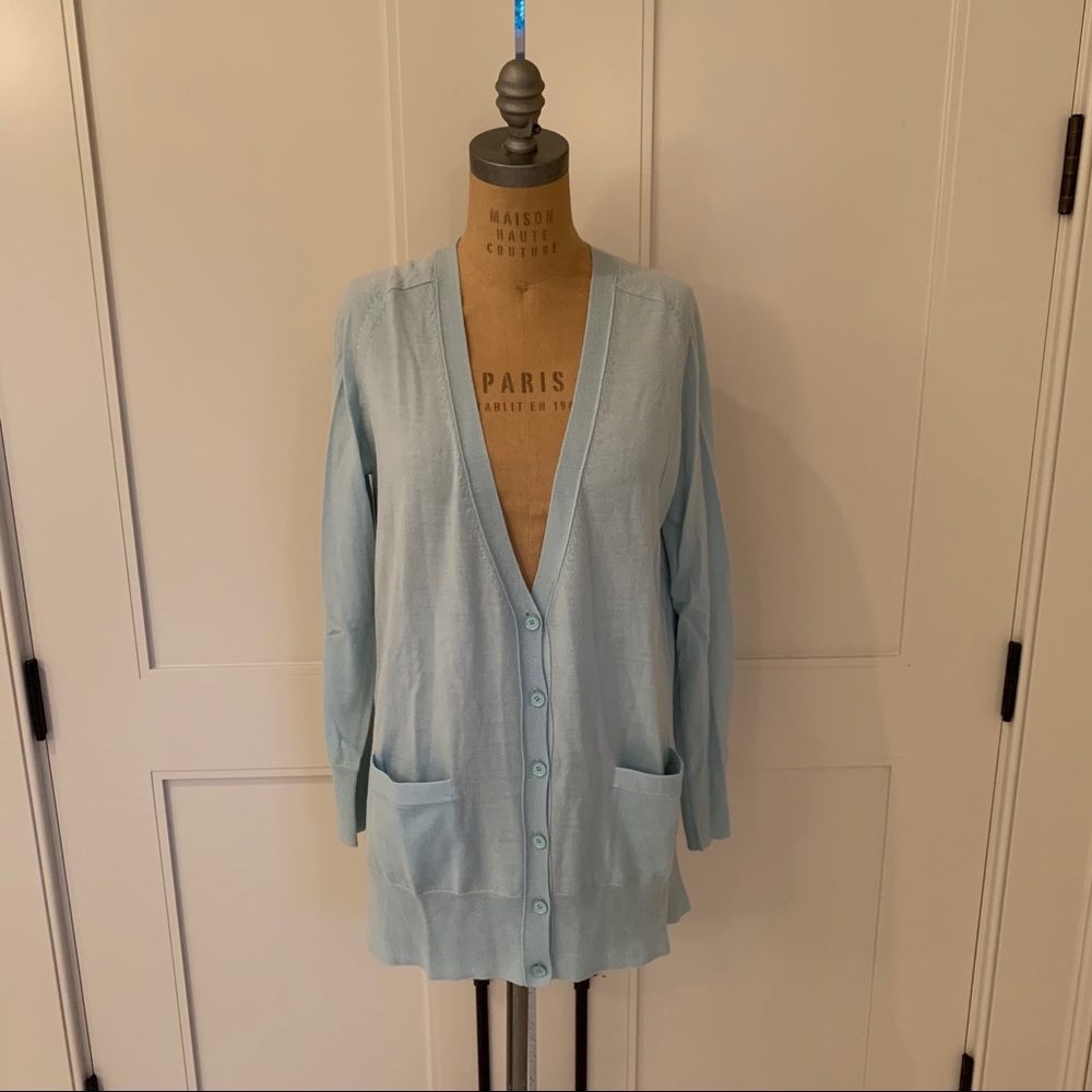 JCREW turquoise boyfriend cardigan sweater